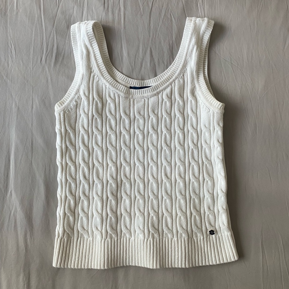 Tommy Hilfiger Cotton White Cable Knit